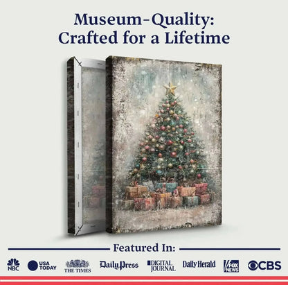 Vintage Christmas Tree With Gifts Wall Art Cartsfy Inc.
