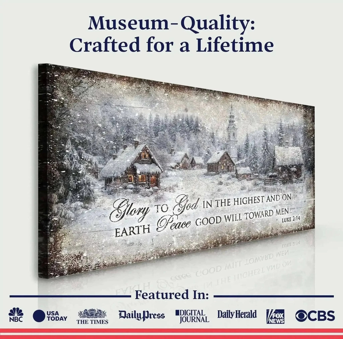 Vintage Christmas Village Luke 2:14 Scripture Sign Cartsfy Inc.