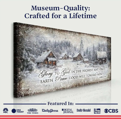 Vintage Christmas Village Luke 2:14 Scripture Sign Cartsfy Inc.