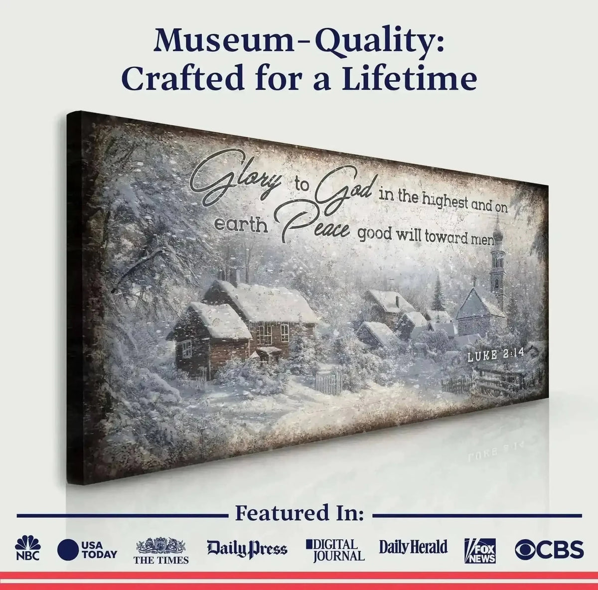 Vintage Christmas Village Luke 2:14 Scripture Sign II Cartsfy Inc.