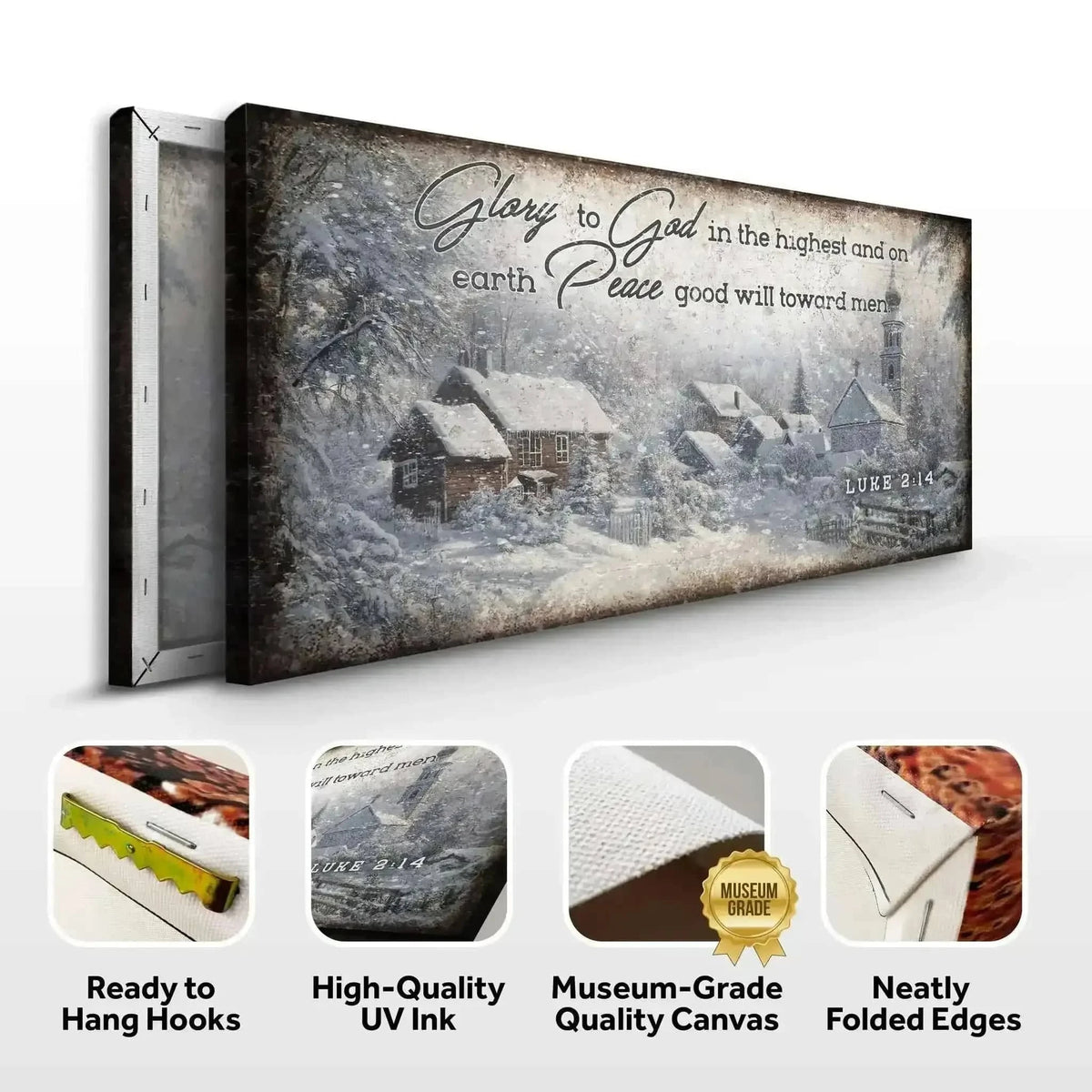 Vintage Christmas Village Luke 2:14 Scripture Sign II Cartsfy Inc.