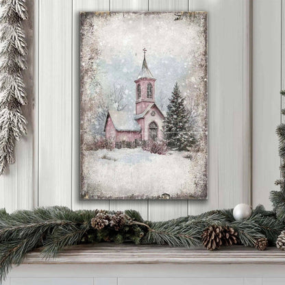 Vintage Church Christmas Wall Art Tailored Canvases 18x12 inch Medium Premium Gallery Wrapped 24x16 inch Large Premium Gallery Wrapped 36x24 inch Extra Large Premium Gallery Wrapped 18x12 inch Medium Premium Gallery Wrapped-24x16 inch Large Premium Gallery Wrapped-36x24 inch Extra Large Premium Gallery Wrapped-