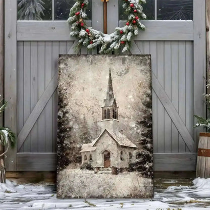 Vintage Church Christmas Wall Art IV Cartsfy Inc.