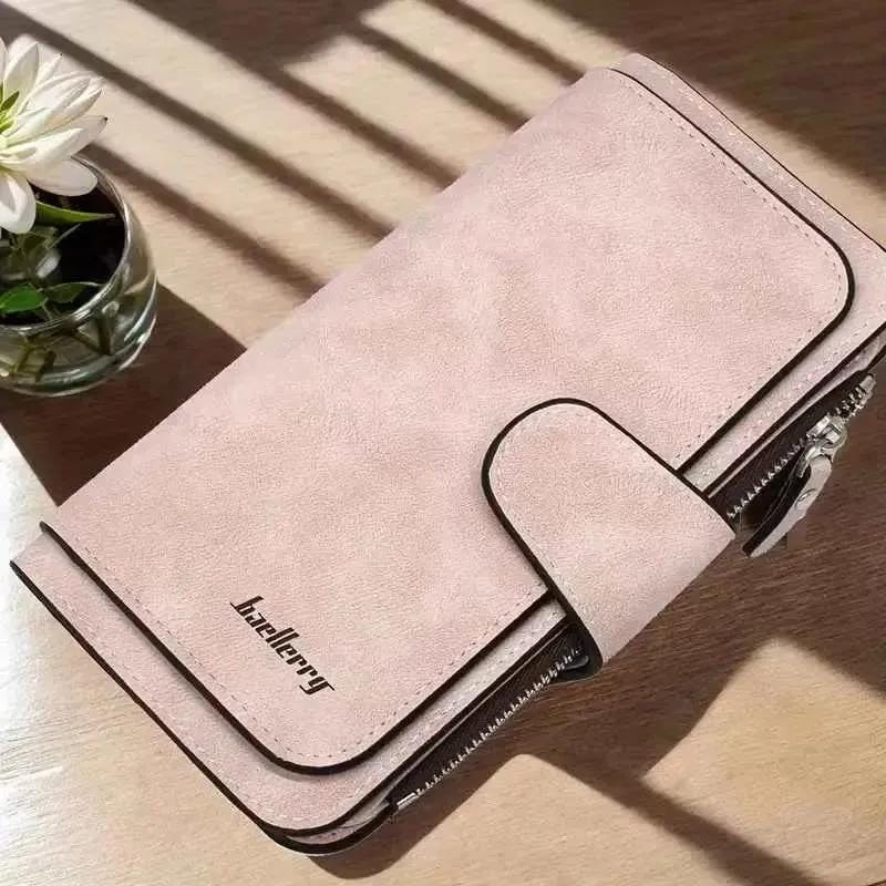 Vintage Faux Leather Long Wallet – Trifold Credit Card Holder with Snap & Zipper DailySale Gray Black Pink Gray-Black-Pink-Brown-Light Gray-Baby Blue-Hot Pink-