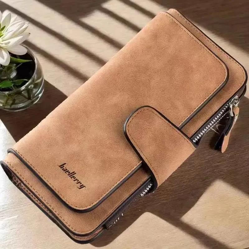 Vintage Faux Leather Long Wallet – Trifold Credit Card Holder with Snap & Zipper DailySale Gray Black Pink Gray-Black-Pink-Brown-Light Gray-Baby Blue-Hot Pink-