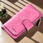 Vintage Faux Leather Long Wallet – Trifold Credit Card Holder with Snap & Zipper Cartsfy Inc.