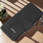 Vintage Faux Leather Long Wallet – Trifold Credit Card Holder with Snap & Zipper Cartsfy Inc.