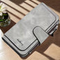 Vintage Faux Leather Long Wallet – Trifold Credit Card Holder with Snap & Zipper - Cartsfy Inc.