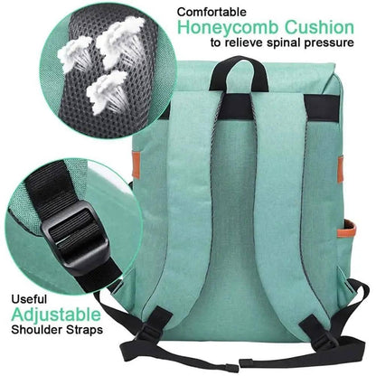 Vintage Laptop Backpack DailySale Black Green Gray Black-Green-Gray-Blue-