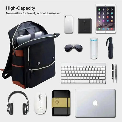Vintage Laptop Backpack DailySale Black Green Gray Black-Green-Gray-Blue-