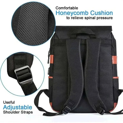 Vintage Laptop Backpack DailySale Black Green Gray Black-Green-Gray-Blue-