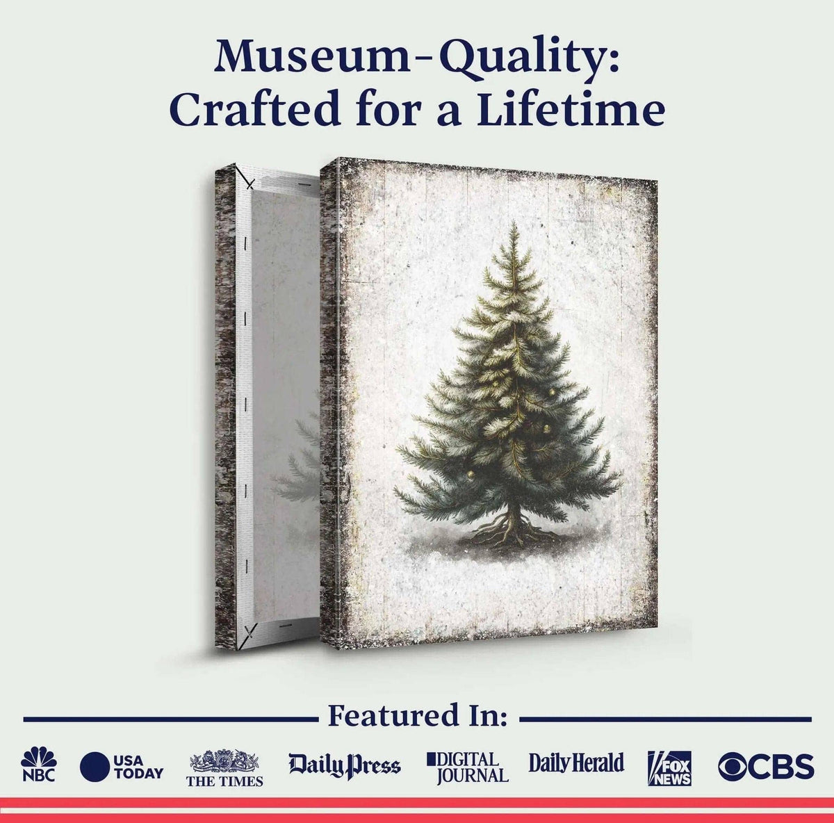 Vintage Pine Tree Christmas Wall Art Tailored Canvases 18x12 inch Medium Premium Gallery Wrapped 24x16 inch Large Premium Gallery Wrapped 36x24 inch Extra Large Premium Gallery Wrapped 18x12 inch Medium Premium Gallery Wrapped-24x16 inch Large Premium Gallery Wrapped-36x24 inch Extra Large Premium Gallery Wrapped-