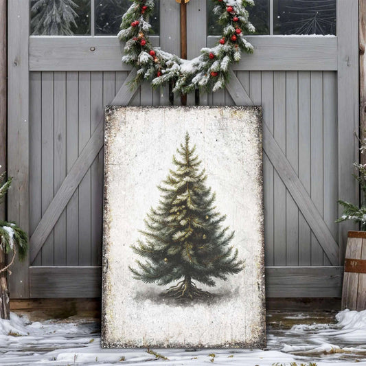 Vintage Pine Tree Christmas Wall Art Tailored Canvases 18x12 inch Medium Premium Gallery Wrapped 24x16 inch Large Premium Gallery Wrapped 36x24 inch Extra Large Premium Gallery Wrapped 18x12 inch Medium Premium Gallery Wrapped-24x16 inch Large Premium Gallery Wrapped-36x24 inch Extra Large Premium Gallery Wrapped-