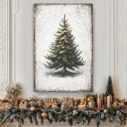 Vintage Pine Tree Christmas Wall Art Tailored Canvases 18x12 inch Medium Premium Gallery Wrapped 24x16 inch Large Premium Gallery Wrapped 36x24 inch Extra Large Premium Gallery Wrapped 18x12 inch Medium Premium Gallery Wrapped-24x16 inch Large Premium Gallery Wrapped-36x24 inch Extra Large Premium Gallery Wrapped-