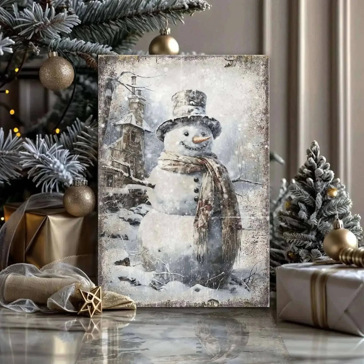 Vintage Snowman Christmas Wall Art II Cartsfy Inc.