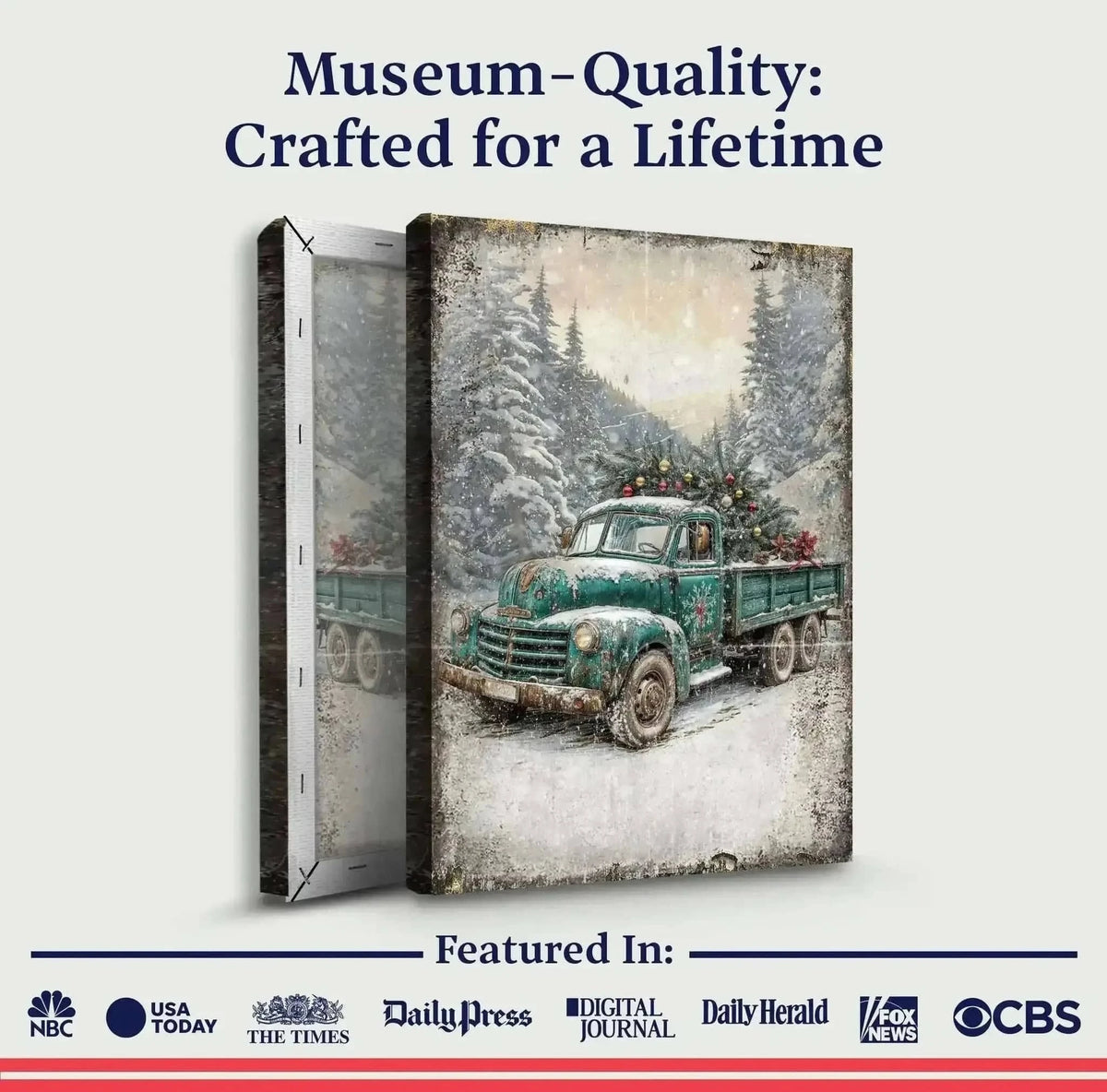 Vintage Truck With Christmas Tree Wall Art Cartsfy Inc.