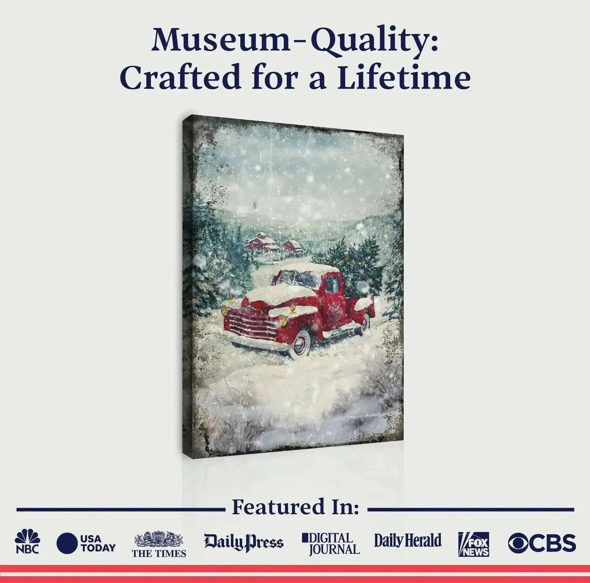 Vintage Truck With Christmas Tree Wall Art II Cartsfy Inc.
