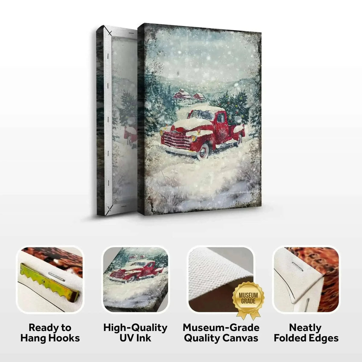 Vintage Truck With Christmas Tree Wall Art II Cartsfy Inc.