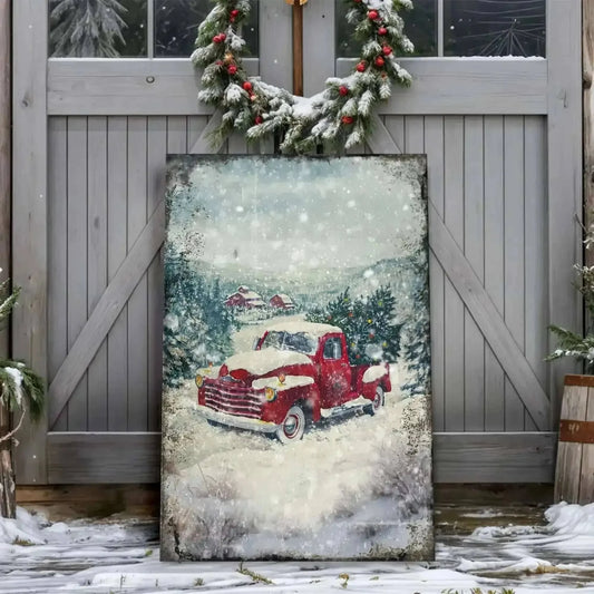 Vintage Truck With Christmas Tree Wall Art II Cartsfy Inc.