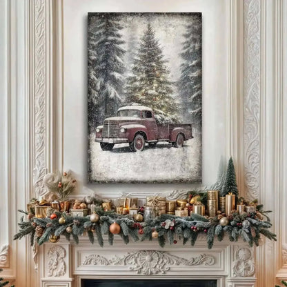 Vintage Truck With Christmas Tree Wall Art III Cartsfy Inc.