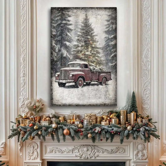 Vintage Truck With Christmas Tree Wall Art III Cartsfy Inc.
