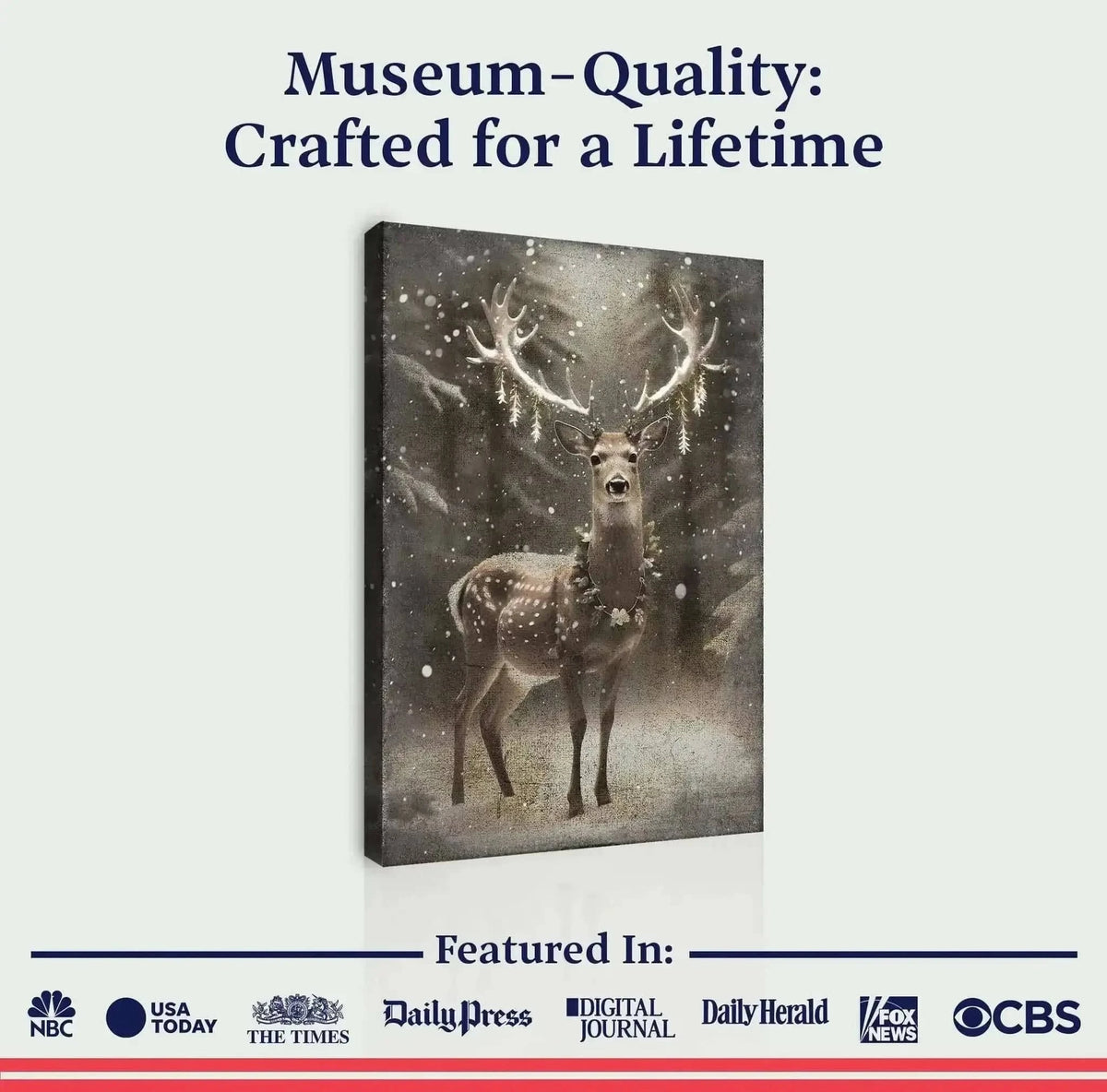 Vintage Winter Deer Christmas Wall Art Cartsfy Inc.