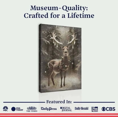 Vintage Winter Deer Christmas Wall Art Cartsfy Inc.