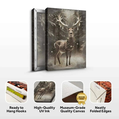 Vintage Winter Deer Christmas Wall Art Cartsfy Inc.