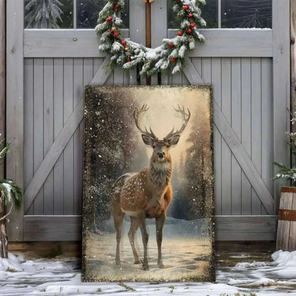 Vintage Winter Deer Christmas Wall Art IV Cartsfy Inc.