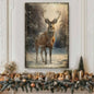 Vintage Winter Deer Christmas Wall Art IV Tailored Canvases 18x12 inch Medium Premium Gallery Wrapped 24x16 inch Large Premium Gallery Wrapped 36x24 inch Extra Large Premium Gallery Wrapped 18x12 inch Medium Premium Gallery Wrapped-24x16 inch Large Premium Gallery Wrapped-36x24 inch Extra Large Premium Gallery Wrapped-