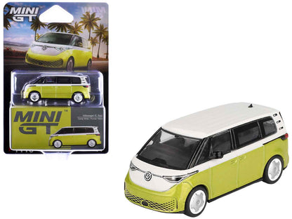 Volkswagen ID. Buzz Van Pomelo Yellow Metallic and Candy White Limited Edition 1/64 Diecast Model Car by Mini GT Miniature Motors Default Title Default Title-