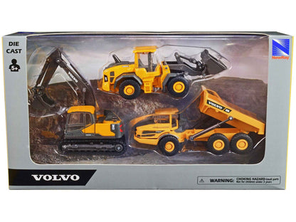 "Volvo Construction Vehicles" Set of 3 pieces Diecast Models by New Ray Miniature Motors Default Title Default Title-