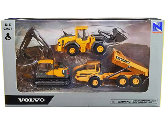 "Volvo Construction Vehicles" Set of 3 pieces Diecast Models by New Ray Miniature Motors Default Title Default Title-