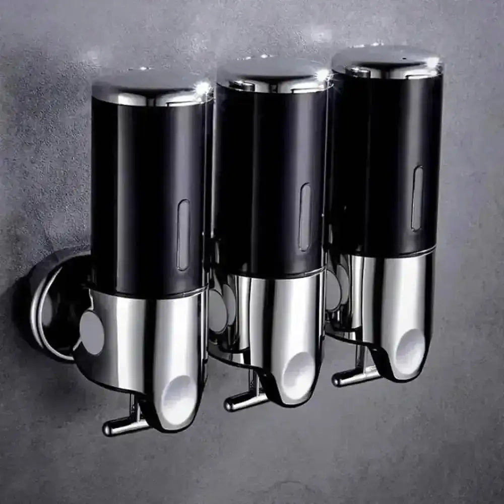 Wall Mounted Bathroom Shower Pump Dispenser DailySale Black / 2 Chamber Black / 3 Chamber Gold / 2 Chamber Black / 2 Chamber-Black / 3 Chamber-Gold / 2 Chamber-Gold / 3 Chamber-Silver / 2 Chamber-Silver / 3 Chamber-White / 2 Chamber-White / 3 Chamber-