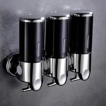 Wall Mounted Bathroom Shower Pump Dispenser DailySale Black / 2 Chamber Black / 3 Chamber Gold / 2 Chamber Black / 2 Chamber-Black / 3 Chamber-Gold / 2 Chamber-Gold / 3 Chamber-Silver / 2 Chamber-Silver / 3 Chamber-White / 2 Chamber-White / 3 Chamber-