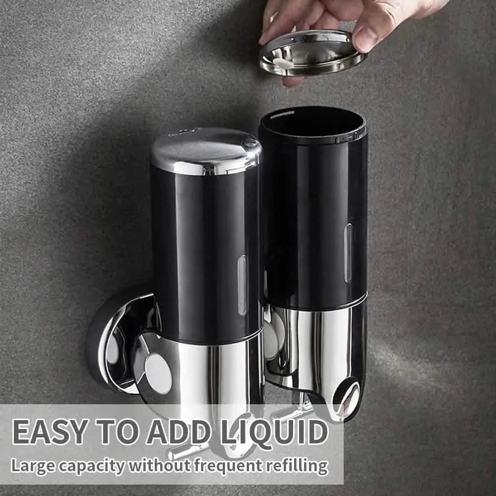 Wall Mounted Bathroom Shower Pump Dispenser DailySale Black / 2 Chamber Black / 3 Chamber Gold / 2 Chamber Black / 2 Chamber-Black / 3 Chamber-Gold / 2 Chamber-Gold / 3 Chamber-Silver / 2 Chamber-Silver / 3 Chamber-White / 2 Chamber-White / 3 Chamber-