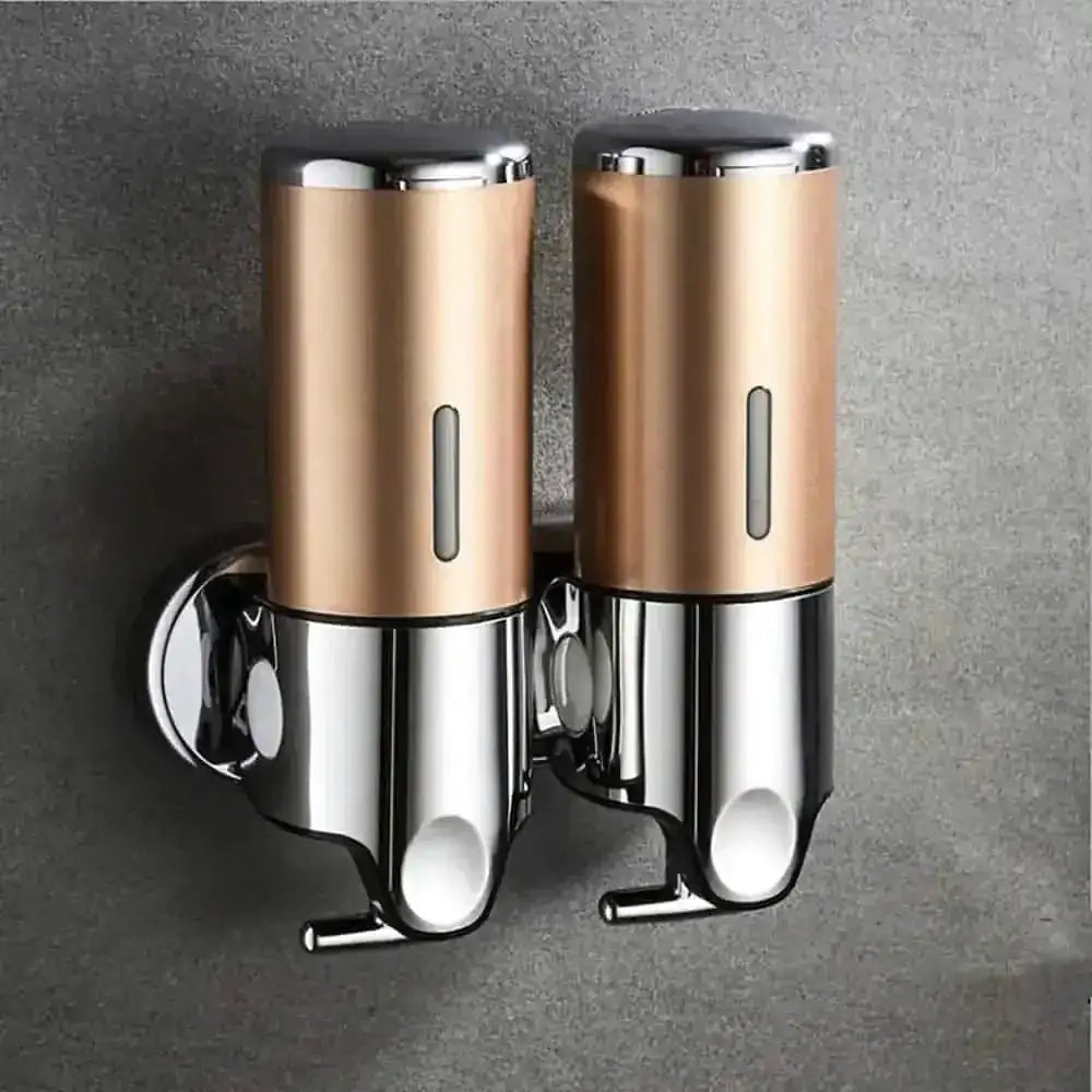 Wall Mounted Bathroom Shower Pump Dispenser DailySale Black / 2 Chamber Black / 3 Chamber Gold / 2 Chamber Black / 2 Chamber-Black / 3 Chamber-Gold / 2 Chamber-Gold / 3 Chamber-Silver / 2 Chamber-Silver / 3 Chamber-White / 2 Chamber-White / 3 Chamber-