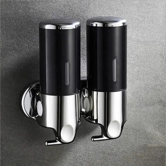 Wall Mounted Bathroom Shower Pump Dispenser DailySale Black / 2 Chamber Black / 3 Chamber Gold / 2 Chamber Black / 2 Chamber-Black / 3 Chamber-Gold / 2 Chamber-Gold / 3 Chamber-Silver / 2 Chamber-Silver / 3 Chamber-White / 2 Chamber-White / 3 Chamber-