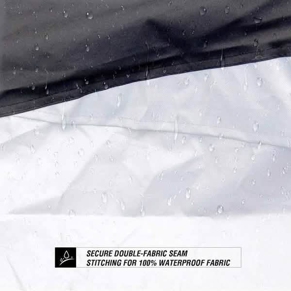 Water-repellent waterproof motorcycle cover fabric with visible water droplets
