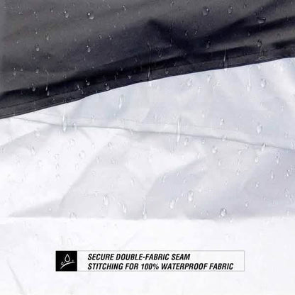 Water-repellent waterproof motorcycle cover fabric with visible water droplets