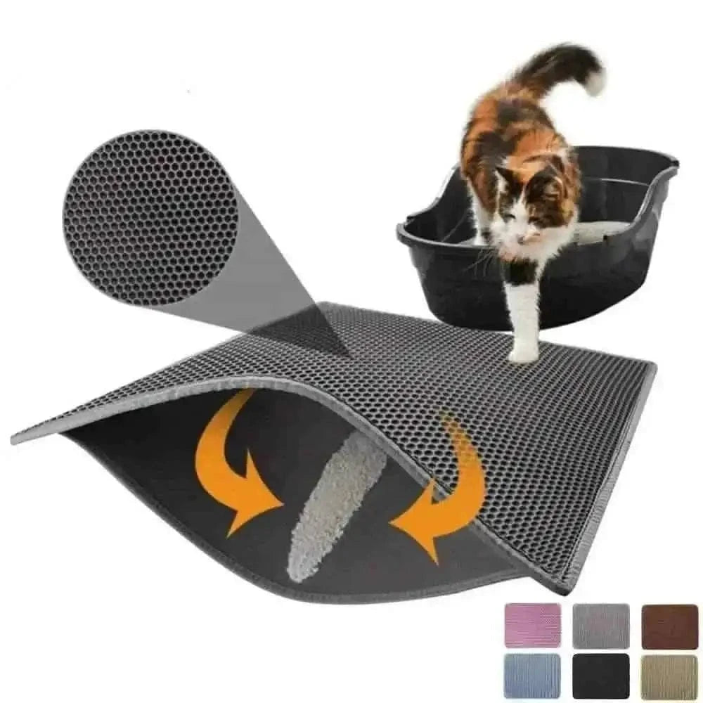 Waterproof EVA Double Layer Cat Litter Trapping Pet Litter Box Mat Clean Pad DailySale Black / 30x30cm Black / 30x45cm Black / 45x60cm Black / 30x30cm-Black / 30x45cm-Black / 45x60cm-Black / 55x75cm-Khaki / 30x30cm-Khaki / 30x45cm-Khaki / 45x60cm-Khaki / 55x75cm-Gray / 30x30cm-Gray / 30x45cm-Gray / 45x60cm-Gray / 55x75cm-Blue / 30x30cm-Blue / 30x45cm-Blue / 45x60cm-Blue / 55x75cm-