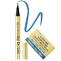 Shimmer royal blue liquid eyeliner pen with cap and blue glitter swatch