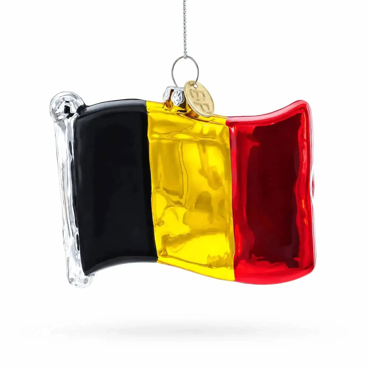 Waving Flag of Belgium Glass Christmas Ornament Cartsfy Inc.