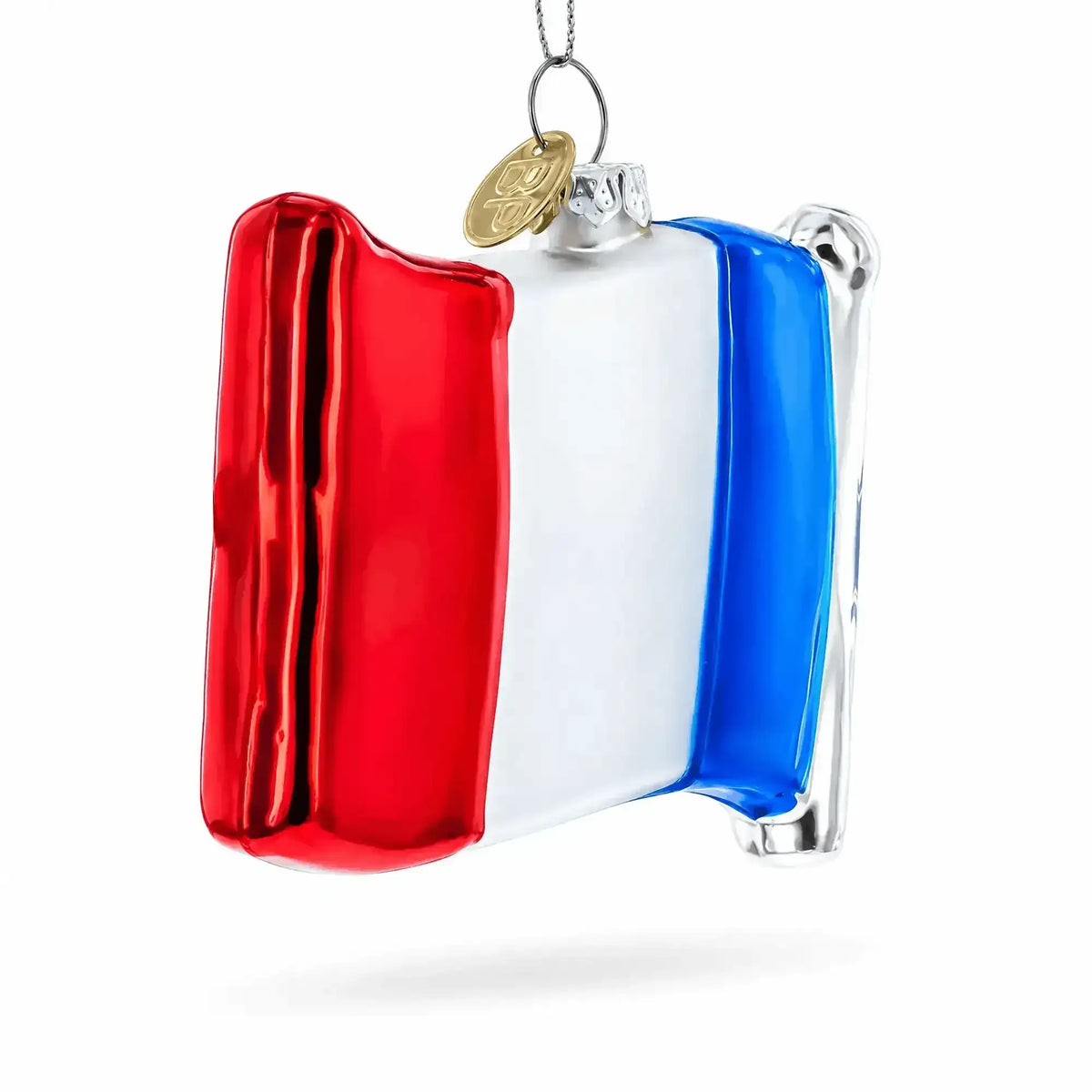 Waving Flag of France Glass Christmas Ornament BestPysanky Default Title Default Title-
