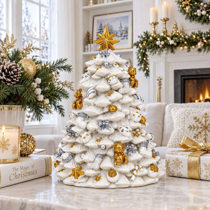 White Christmas Tree Spinning Musical Figurine Cartsfy Inc.