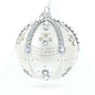 White Jewels on Silver Glass Ball Christmas Ornament 4 Inches Cartsfy Inc.