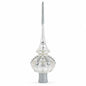 White Jewels on Silver Glass Christmas Tree Topper 11 Inches Cartsfy Inc.