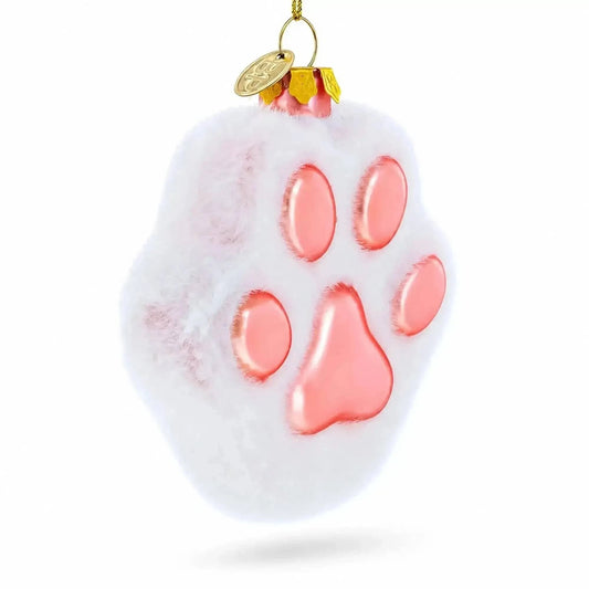 White Paw Glass Christmas Ornament Cartsfy Inc.
