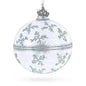 White Winter Glitter Snowflake Design Glass Ball Christmas Ornament 3.25 Inches