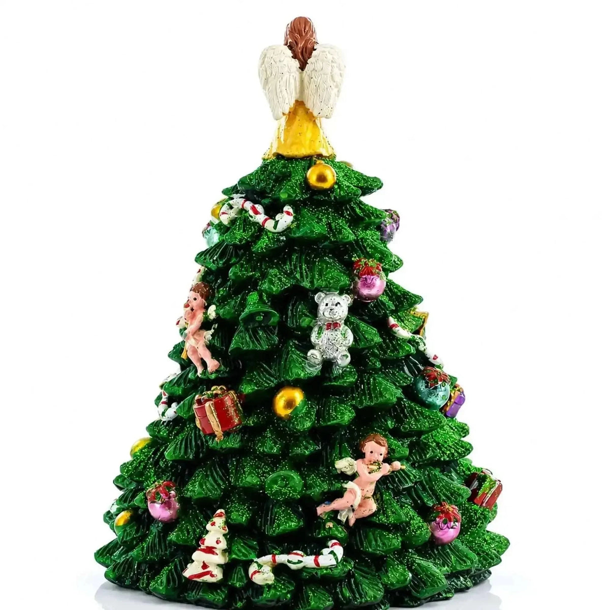 Wind-up Spinning Musical Christmas Tree with Angel Topper Cartsfy Inc.